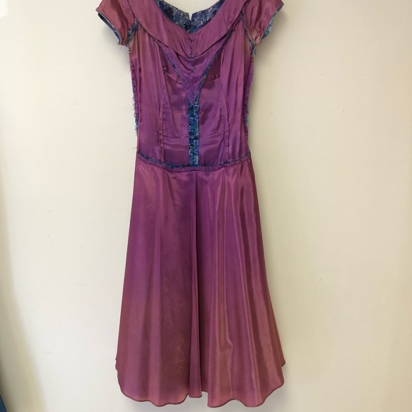 VTG 1950s Party Dress Prom Wedding Floral XS Stage - Picture 7 of 8